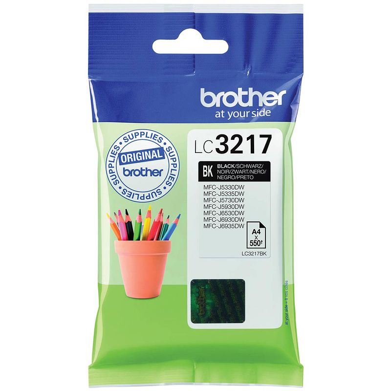 Foto van Brother inktcartridge, 550 pagina'ss, oem lc-3217bk, zwart 5 stuks