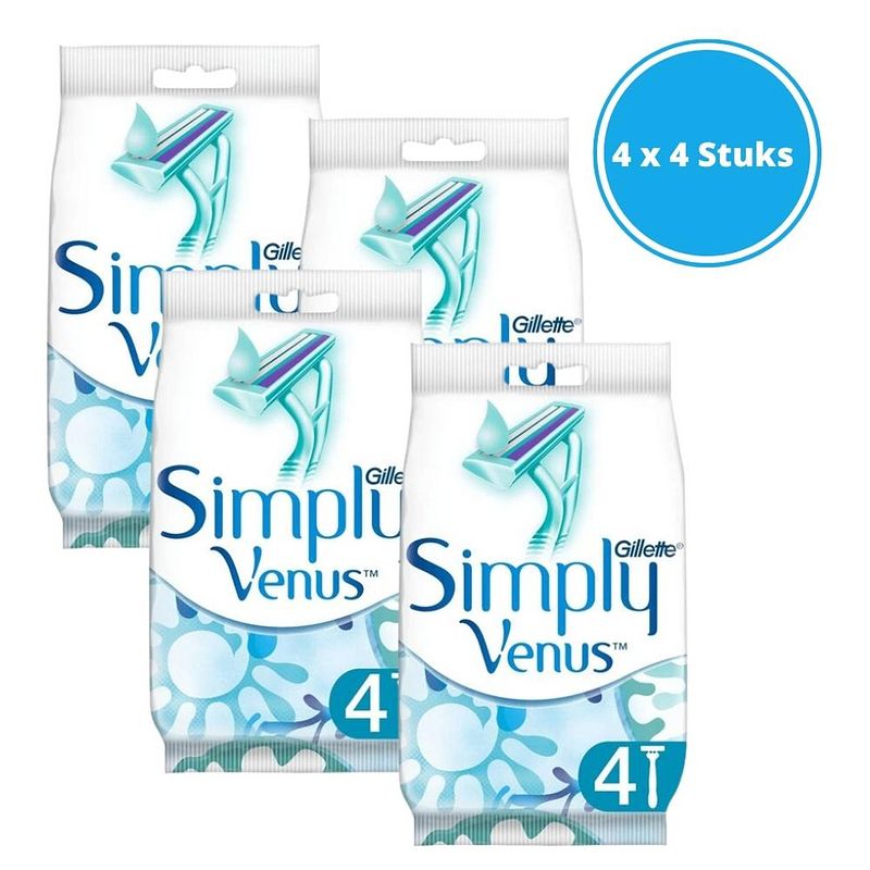 Foto van Gillette simply venus2 wegwerpscheermesjes - vrouwen - 4 stuks - 4 stuks