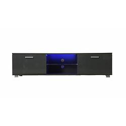 Foto van Tv meubel kast - dressoir -t led verlichting - 140 cm breed - grijs