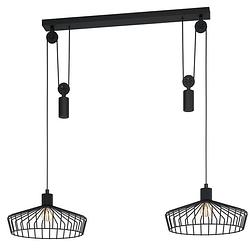 Foto van Eglo winkworth hanglamp - e27 - 117 cm - zwart