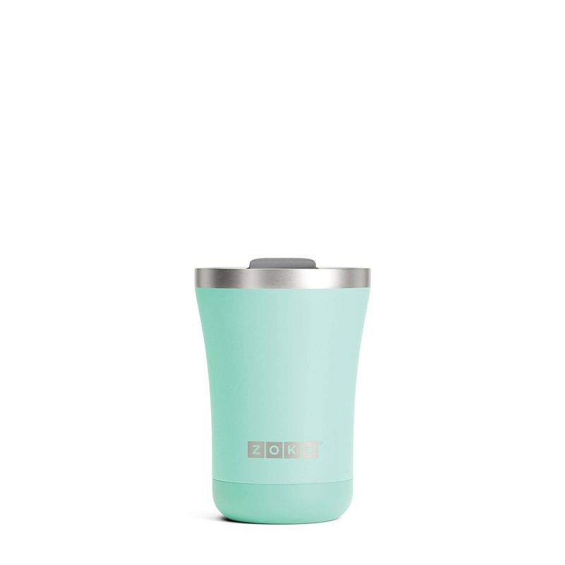 Foto van Thermosbeker rvs, 350 ml, turquoise, 3-in-1 - zoku