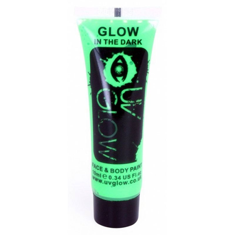 Foto van Glow in the dark schmink voor gezicht en lichaam groen - schmink