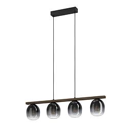 Foto van Eglo filago hanglamp - e27 - 88 cm - zwart/bruin