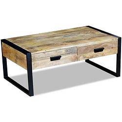 Foto van Vidaxl salontafel met 2 lades 100x60x40 cm massief mangohout