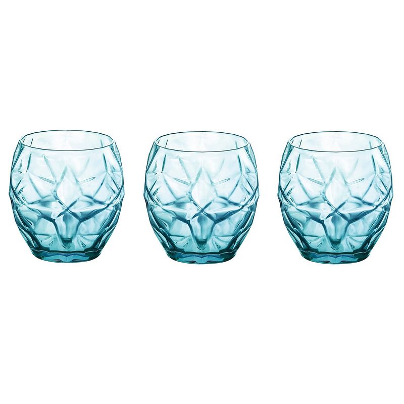 Foto van Bormioli glazen oriente blauw 400 ml - 3 stuks