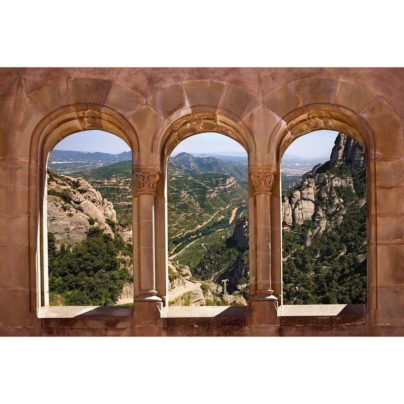 Foto van Dimex arch window vlies fotobehang 375x250cm 5-banen