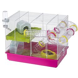 Foto van Ferplast hamsterkooi laura 46 x 37,5 cm wit/roze 6-delig