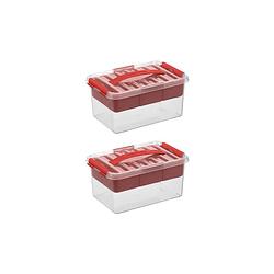 Foto van Q-line opbergbox met inzet 6l rood - set van 2