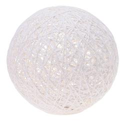 Foto van Verlichte decoratie bol wit glitter 20 cm met 20 warm witte lampjes - kerstverlichting figuur