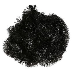 Foto van Decoris kerstslinger - zwart - 270 x 7 cm - folie/lametta - glans - kerstslingers