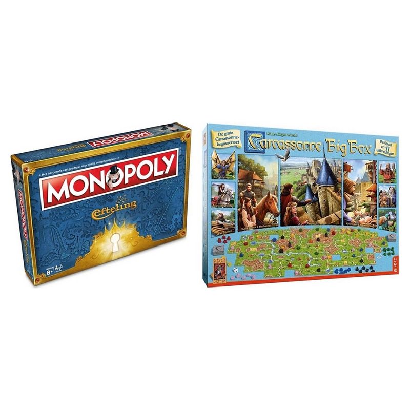 Foto van Spellenbundel - 2 stuks - monopoly efteling & carcassonne big box 3