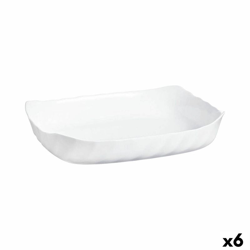 Foto van Serveerschaal luminarc smart cuisine rechthoekig wit glas 33 x 27 cm (6 stuks)