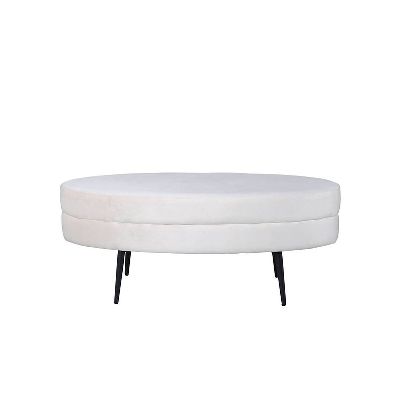 Foto van Otto poef, hocker velours offwhite.