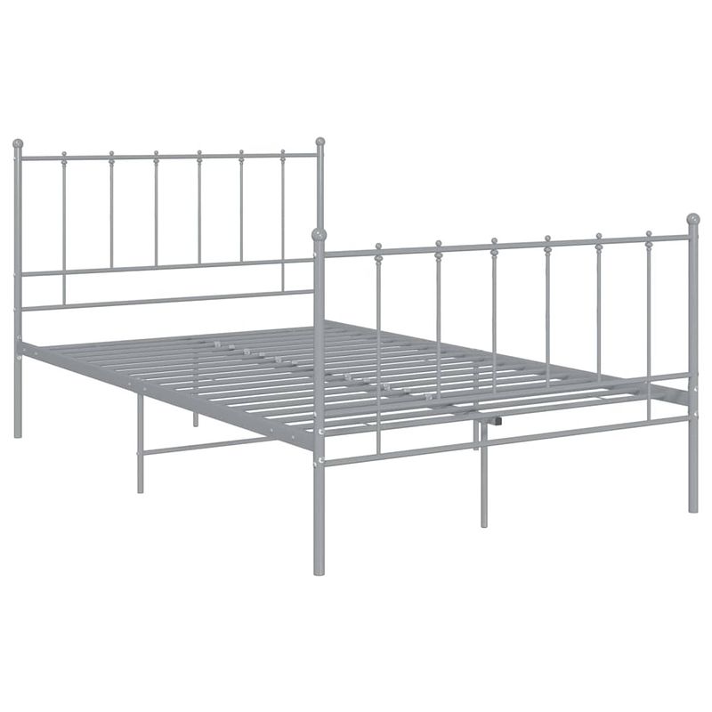 Foto van The living store bedframe - metaal - grijs - 206 x 125 x 99 cm - tweepersoons - montage vereist