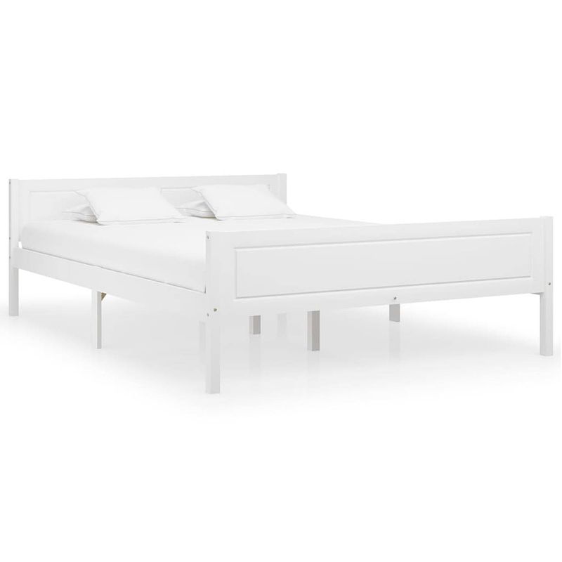 Foto van Vidaxl bedframe massief grenenhout wit 140x200 cm