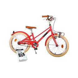 Foto van Volare kinderfiets melody - 18 inch - koraal rood - inclusief ways bandenplakset