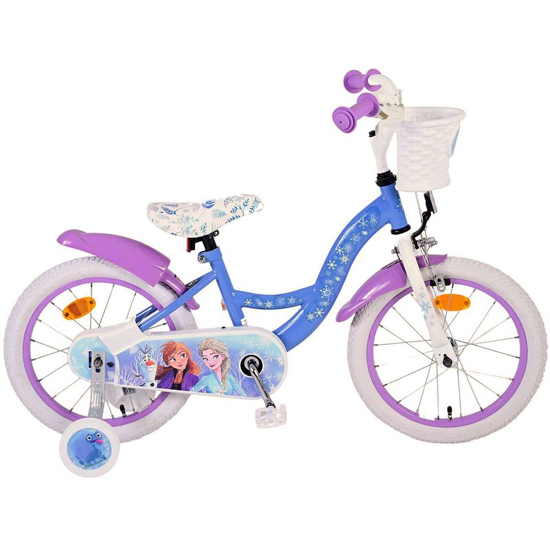 Foto van Disney meisjesfiets frozen ii 16 inch 29 cm meisjes terugtraprem blauw/paars