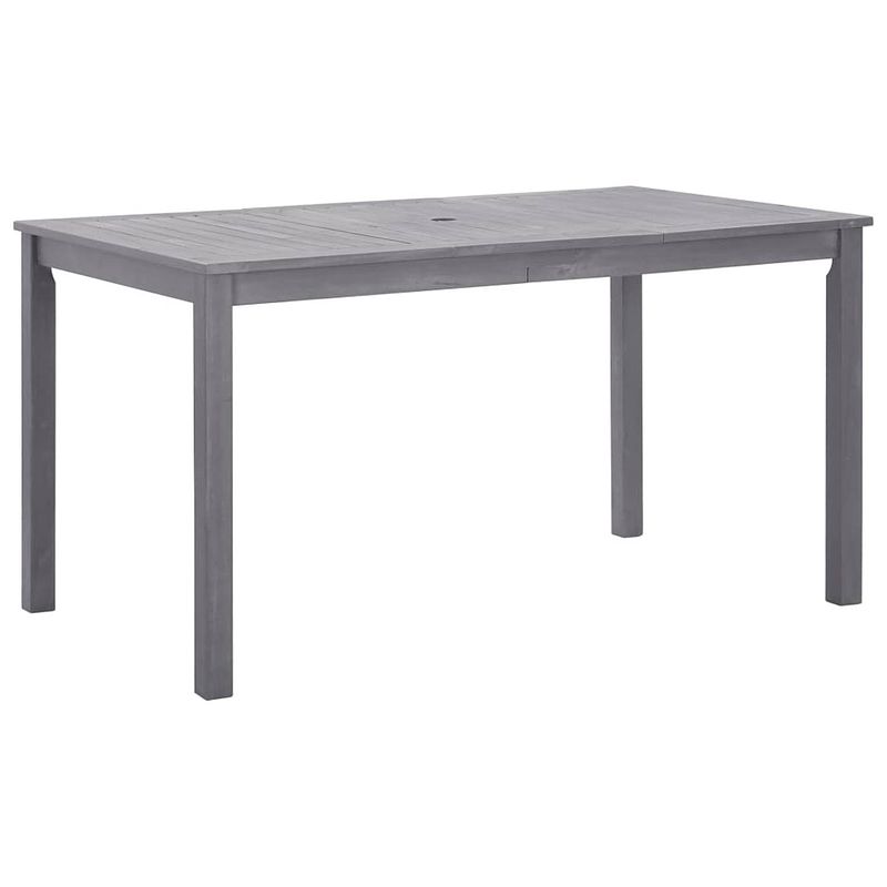 Foto van Vidaxl tuintafel 140x80x74 cm massief acaciahout greywash