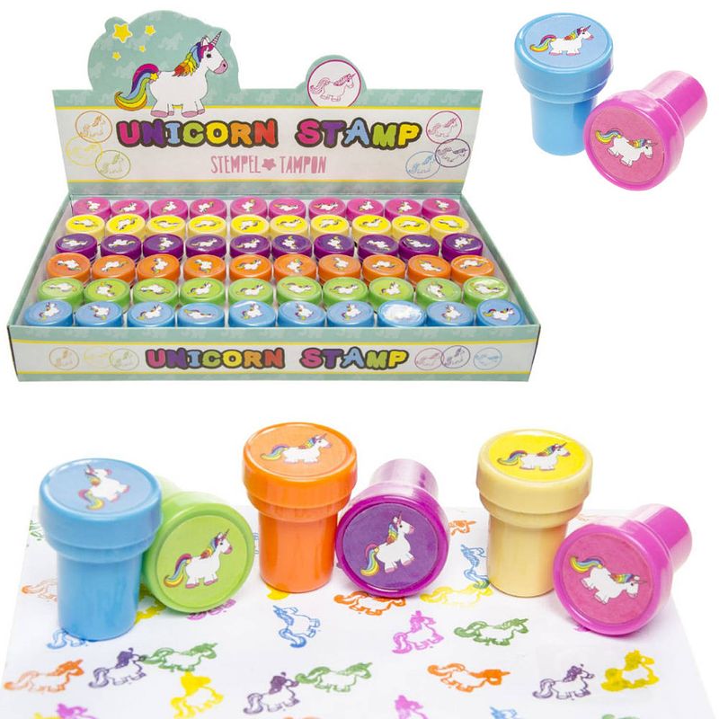 Foto van Decopatent® uitdeelcadeaus 60 stuks unicorn - eenhoorn stempels -