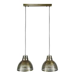 Foto van Industriële hanglamp luisa 2-lichts metaal brons