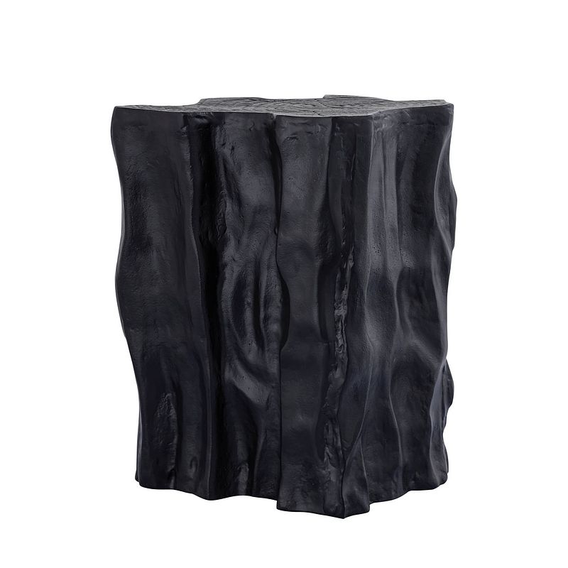 Foto van Ptmd fennah black matt alu sidetable tree wood shape l