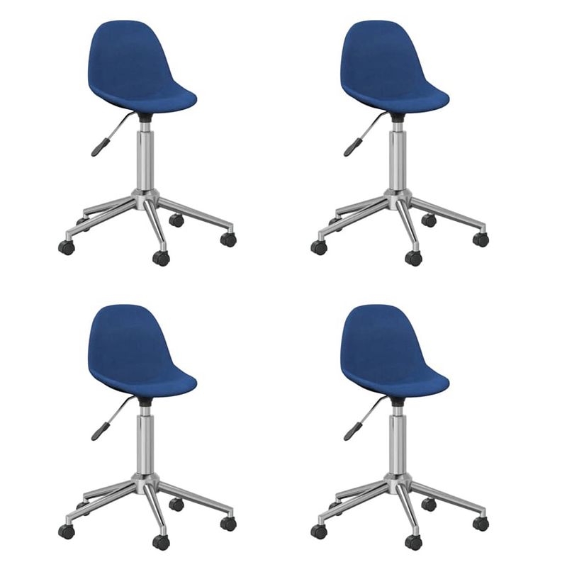 Foto van Vidaxl eetkamerstoelen draaibaar 4 st stof blauw