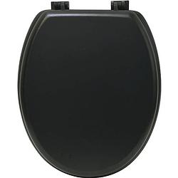 Foto van Gebor - toiletbril - toiletzitting - wc-bril - zwart - stijlvol - kunststof scharnieren - mdf - universeel