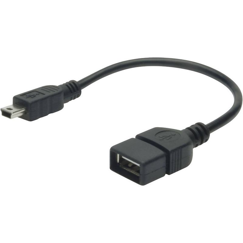 Foto van Digitus usb 2.0 adapter [1x mini-usb 2.0 b stekker - 1x usb 2.0 bus a] ak-300310-002-s