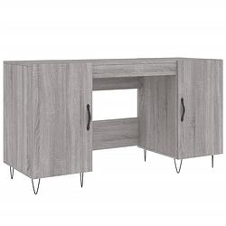 Foto van Vidaxl bureau 140x50x75 cm bewerkt hout grijs sonoma eikenkleurig