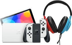 Foto van Nintendo switch oled wit + jbl quantum 100n