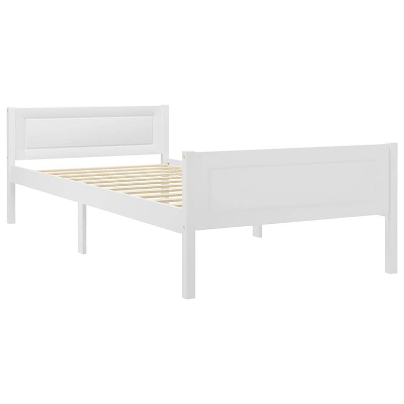 Foto van The living store houten bedframe - 206 x 96 x 63 cm - stevig massief grenenhout en multiplex - matras niet inbegrepen