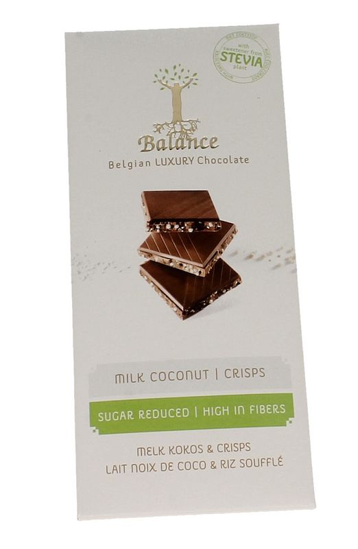 Foto van Balance chocolade tablet stevia kokos crisps