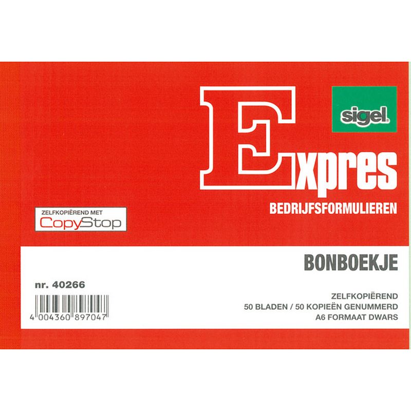 Foto van Sigel expres bonboek zelfkopiërend a6 papier rood 100 vel