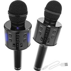 Foto van Karaoke bluetooth microfoon met speaker - draadloos - bluetooth 4- zwart