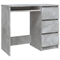 Foto van The living store bureau - betongrijs - spaanplaat - 90 x 45 x 76 cm - met 3 lades