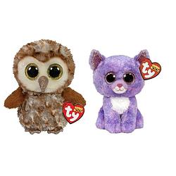 Foto van Ty - knuffel - beanie boo's - percy owl & cassidy cat