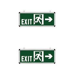 Foto van Led noodverlichting exit - 2 pack - rabonta links/rechts - hangend - 3w