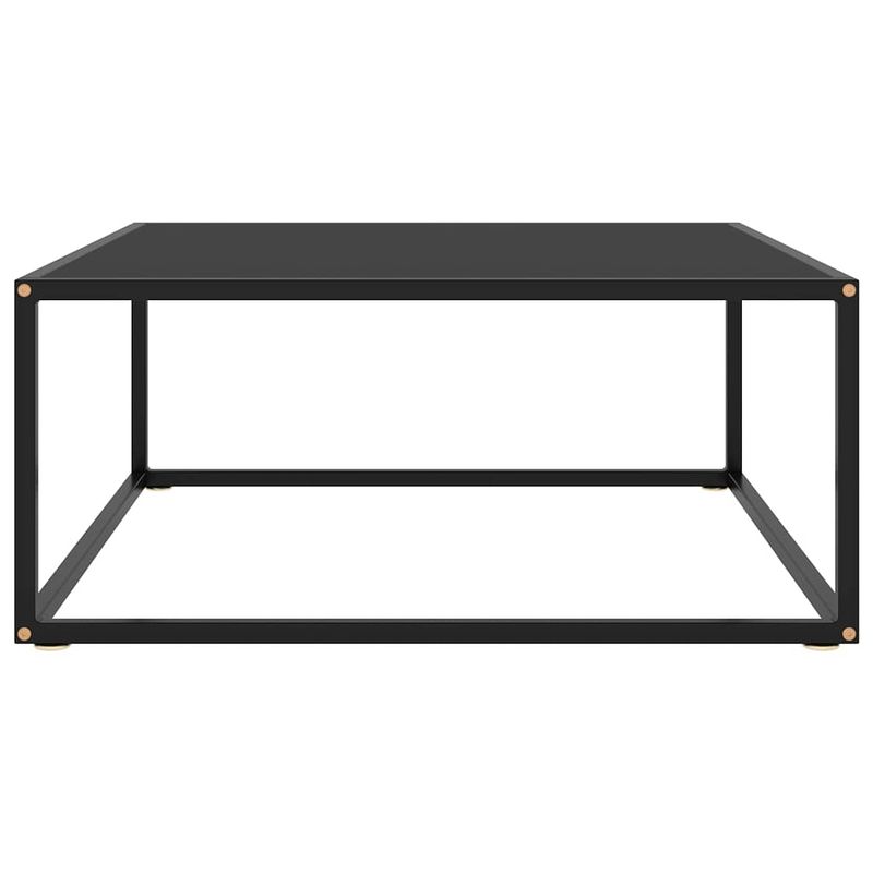 Foto van The living store salontafel - gehard glas/ gepoedercoat staal - 80x80x35 cm - zwart