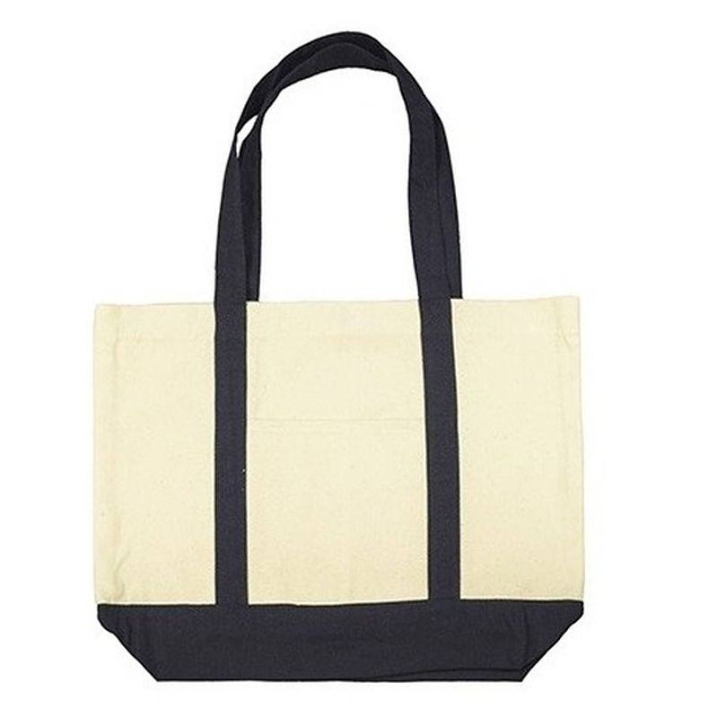 Foto van Beige canvas basic schouder tas 47 x 39 cm - shopper