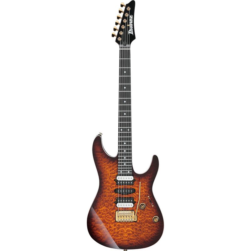 Foto van Ibanez premium az47p1qm dragon eye burst elektrische gitaar met gigbag