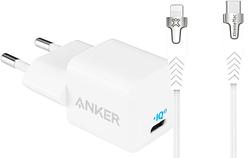 Foto van Anker power delivery oplader 20w + xtrememac lightning kabel nylon 2m wit