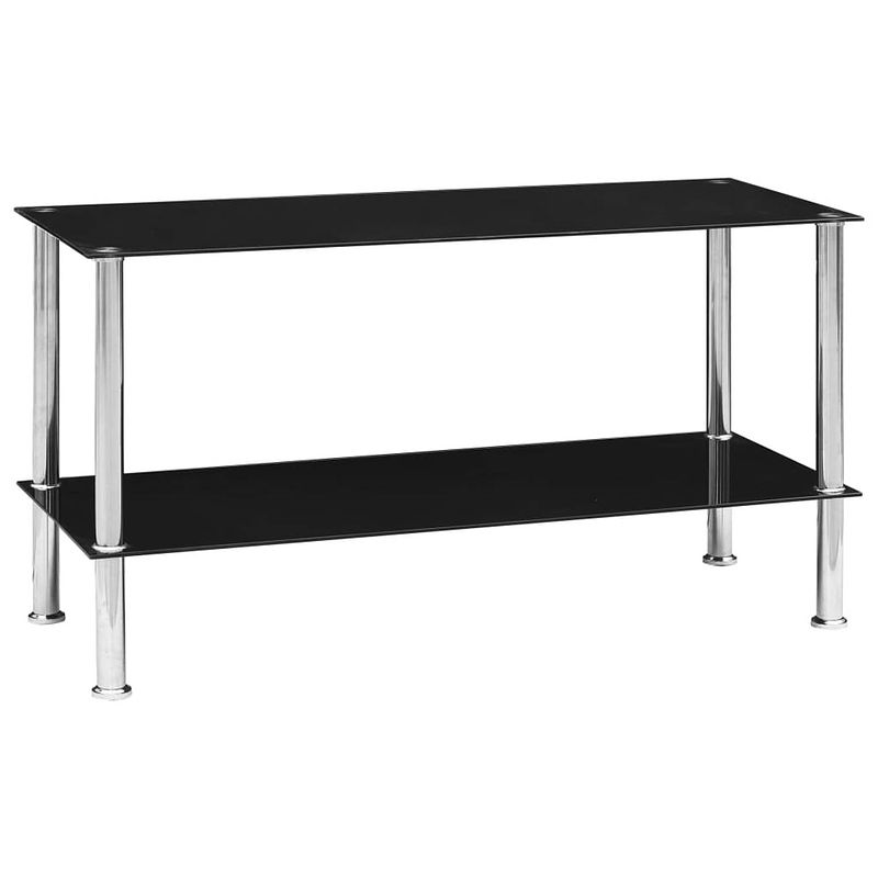 Foto van Vidaxl salontafel 110x43x60 cm gehard glas zwart