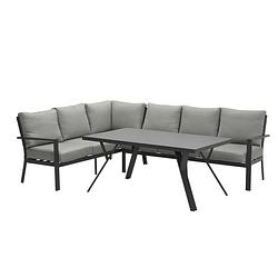 Foto van Garden impressions senja lounge dining set 3-delig links - donker grijs