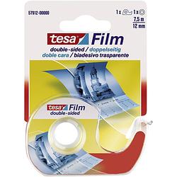 Foto van Tesafilm dubbelzijdige plakband, ft 12 mm x 7,5 m, op blister met dispenser