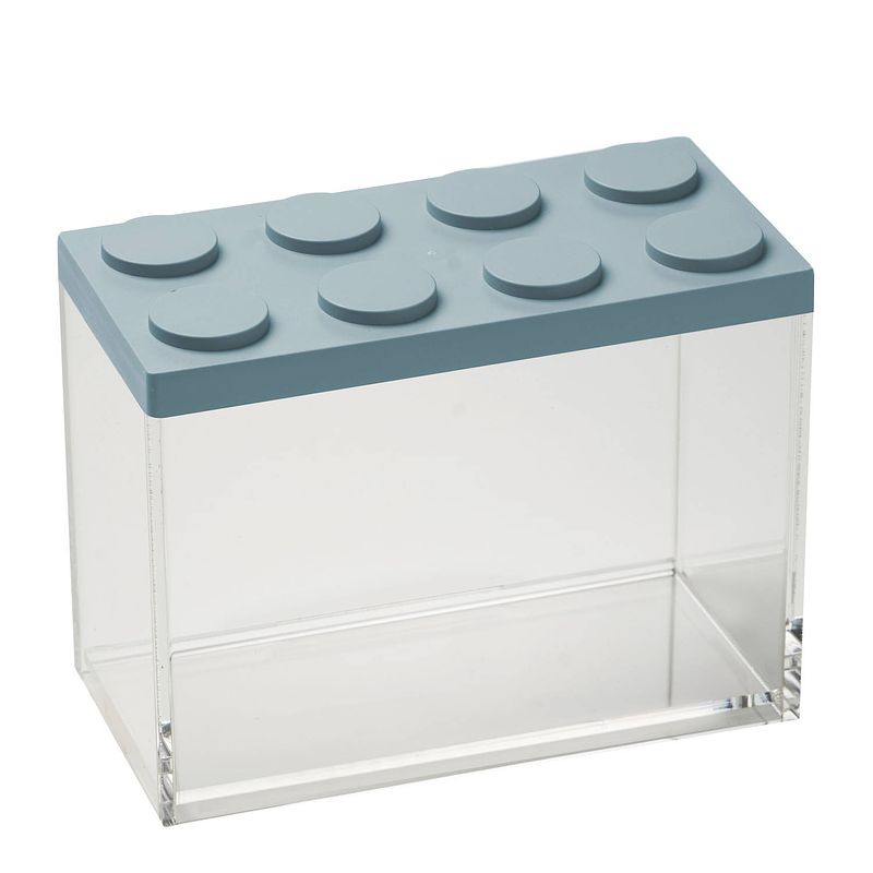 Foto van Stapelbare brickstore bewaarcontainer, 2l, blauw - kunststof - omada