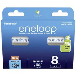 Foto van Panasonic eneloop hr06 oplaadbare aa batterij (penlite) nimh 2000 mah 1.2 v 8 stuk(s)