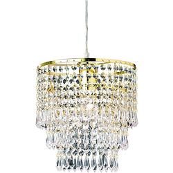 Foto van Led hanglamp - hangverlichting - trion oranta - e27 fitting - 1-lichts - rond - mat goud - aluminium
