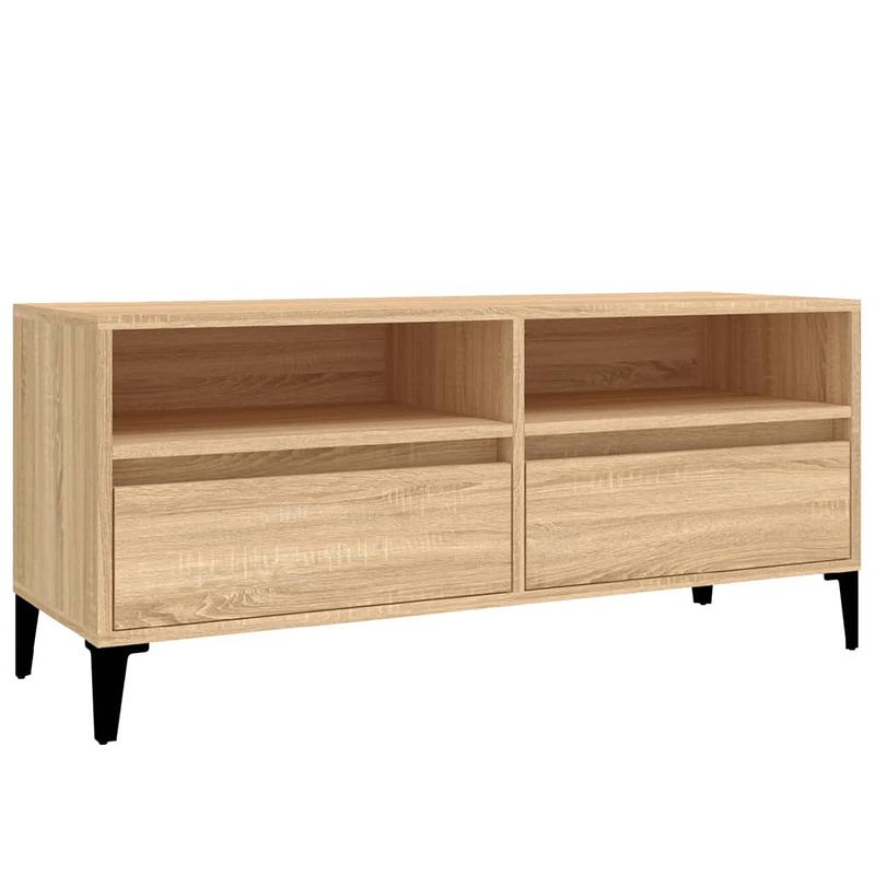 Foto van Vidaxl tv-meubel 100x34,5x44,5 cm bewerkt hout sonoma eikenkleurig