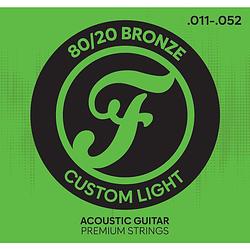 Foto van Fazley apbr1152 premium 80/20 bronze acoustic guitar strings custom light snarenset voor westerngitaar