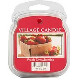 Foto van Village candle geurwax fresh strawberries 3 x 8 x 10,5 cm rood